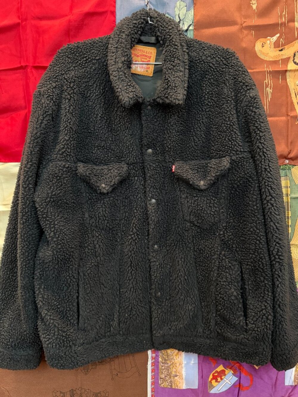 Levi's Vintage Fit Size XL Black, Sherpa Trucker Jacket Faux Shearling
